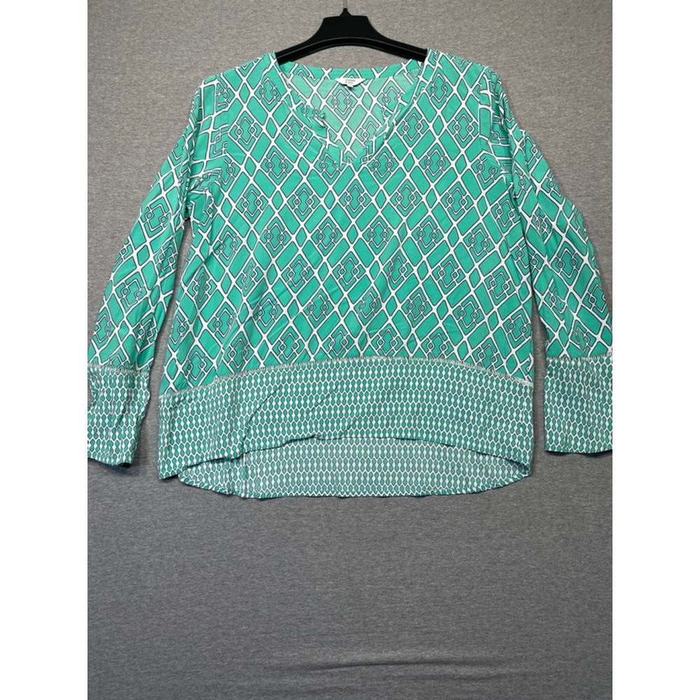 Women's Crown & Ivy Green & White Blouse XL